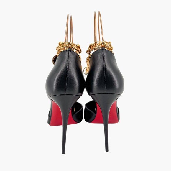 Christian Louboutin Gourmi Black Anklet Charm Pumps Heels Size 39.5 US 9.5 - Picture 6 of 16